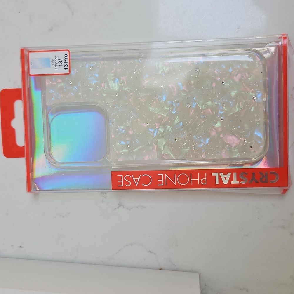 NIB Crystal Phone Case - Iphone 13/13 Pro Iridescent White - Picture 2 of 5